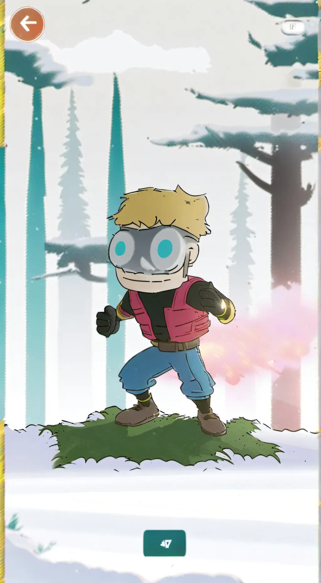 ai character: Good snowman  background