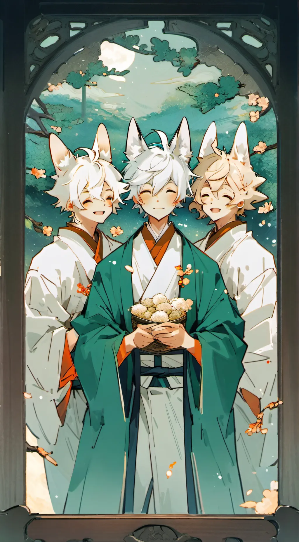 ai character: Kitsune Brothers background