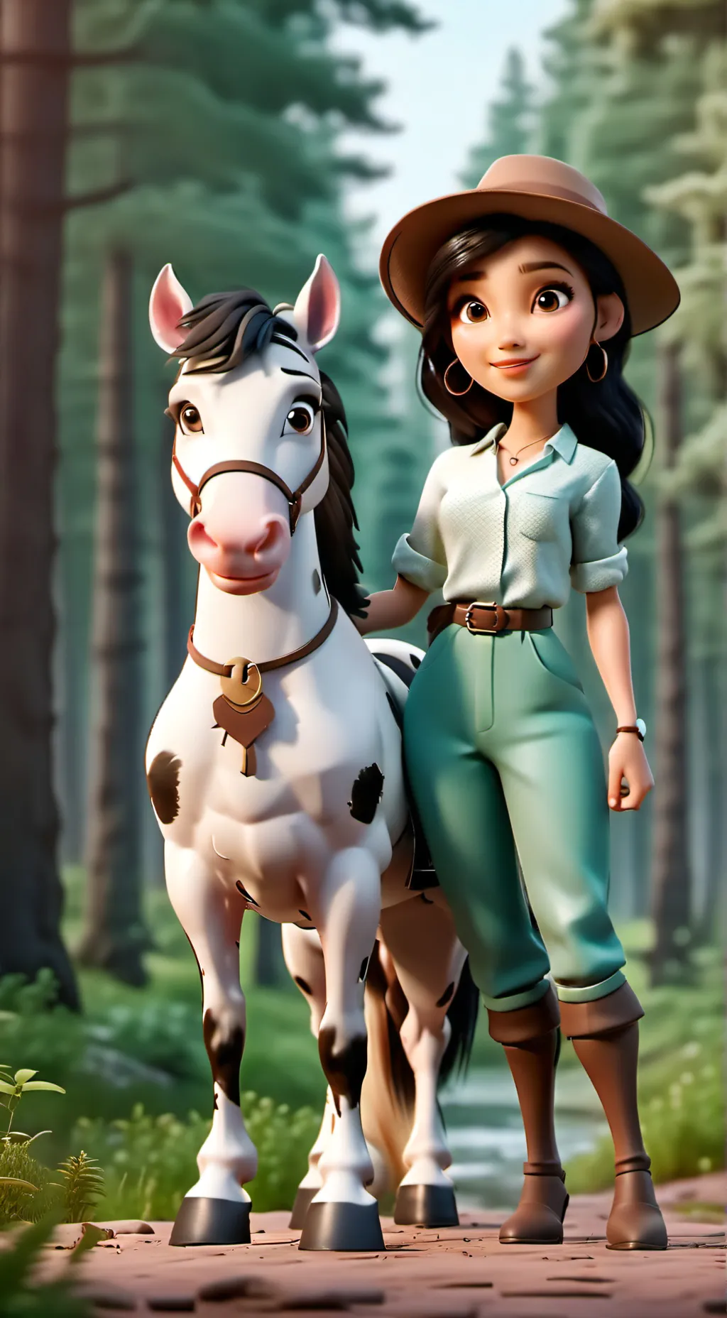 ai character: Hogwarts but horse background