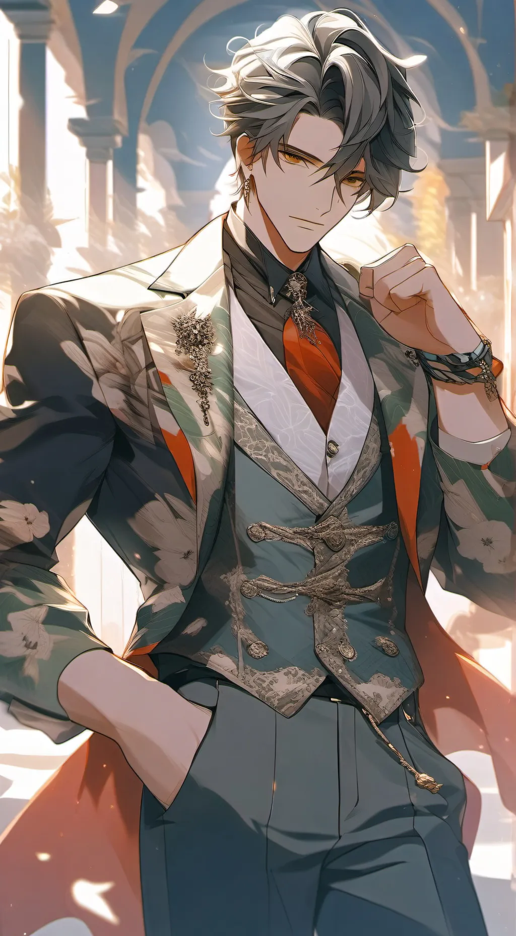 ai character: leonardo  background