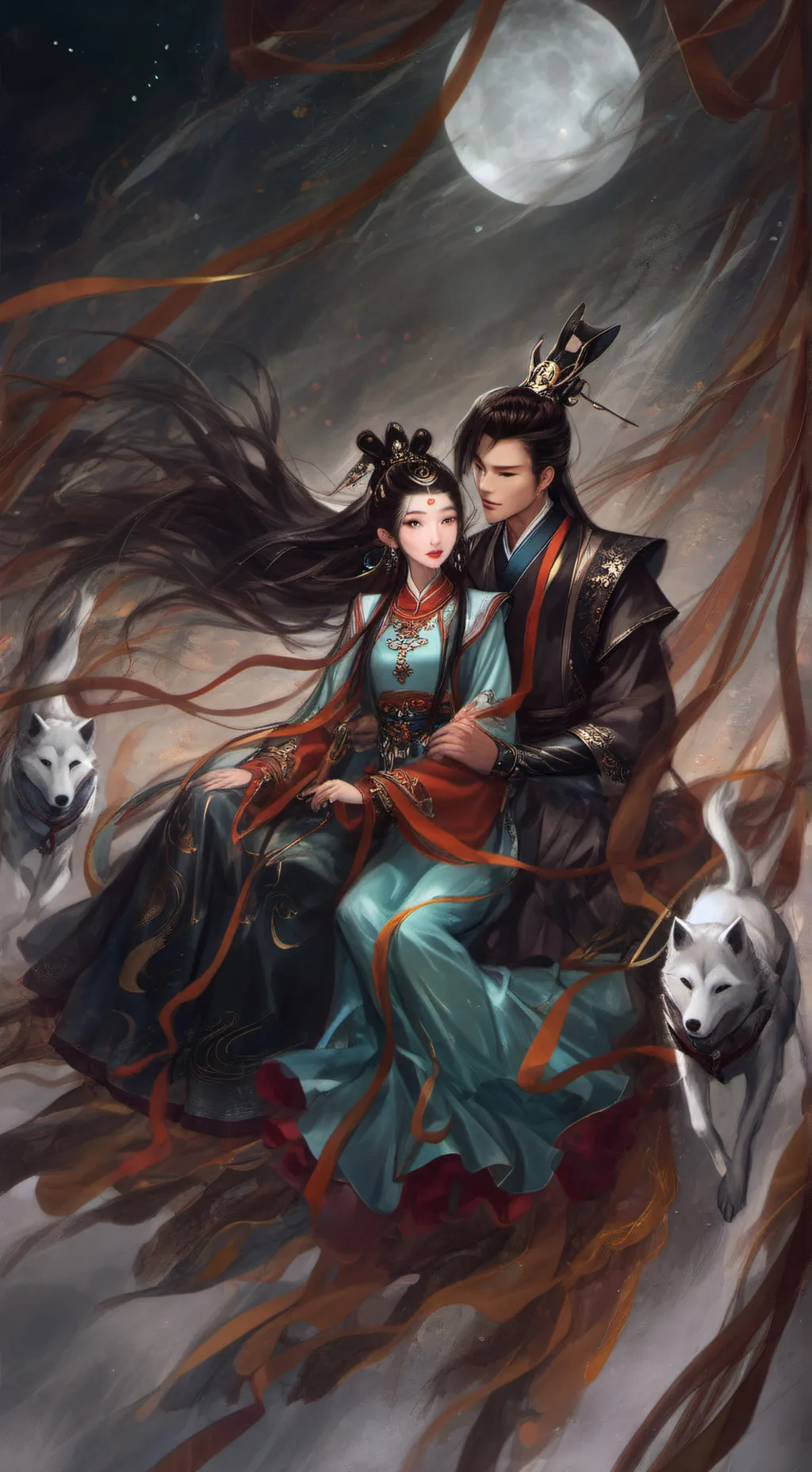 ai character: over the moon background