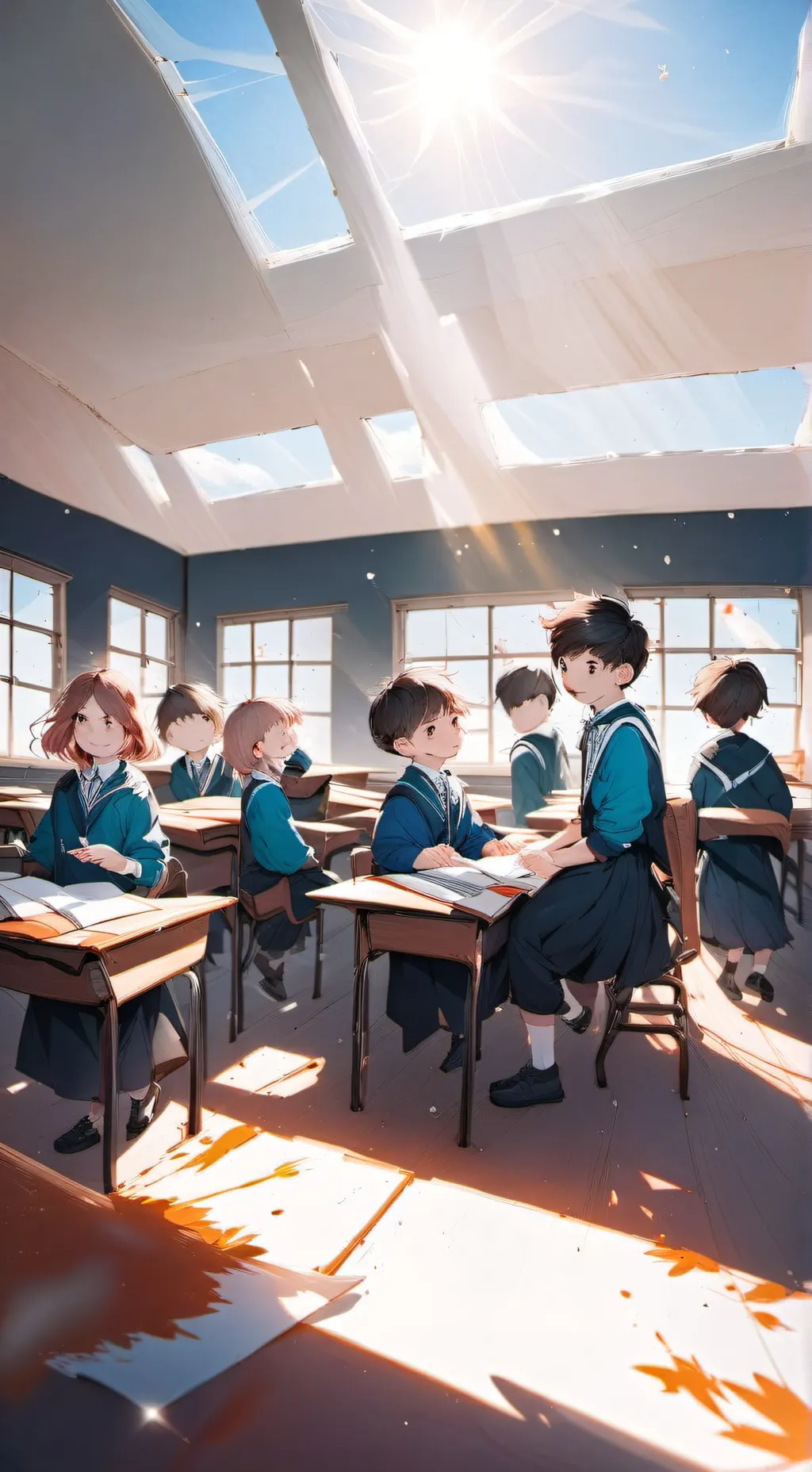 ai character: school love drama background