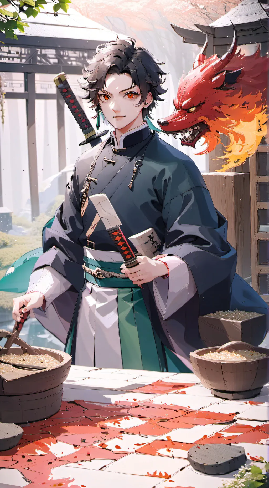 ai character: KNY (demon slayer) background