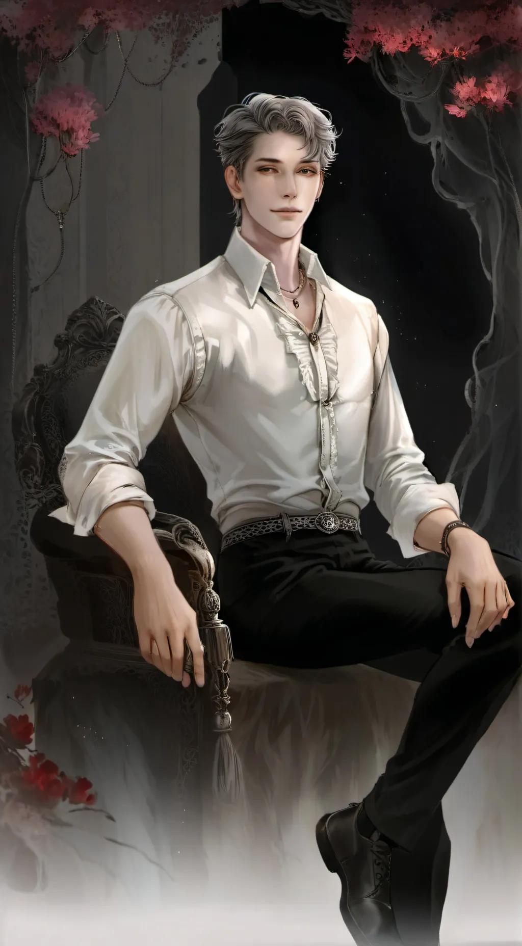 ai character: Gray background