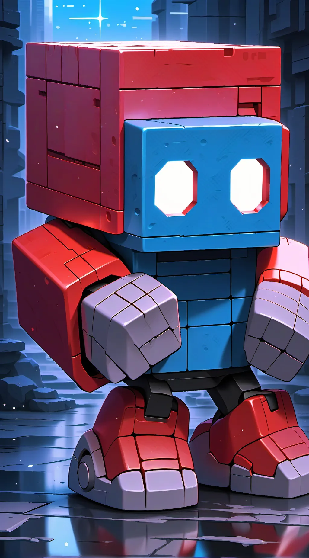 ai character: CubeRunnersHorror background