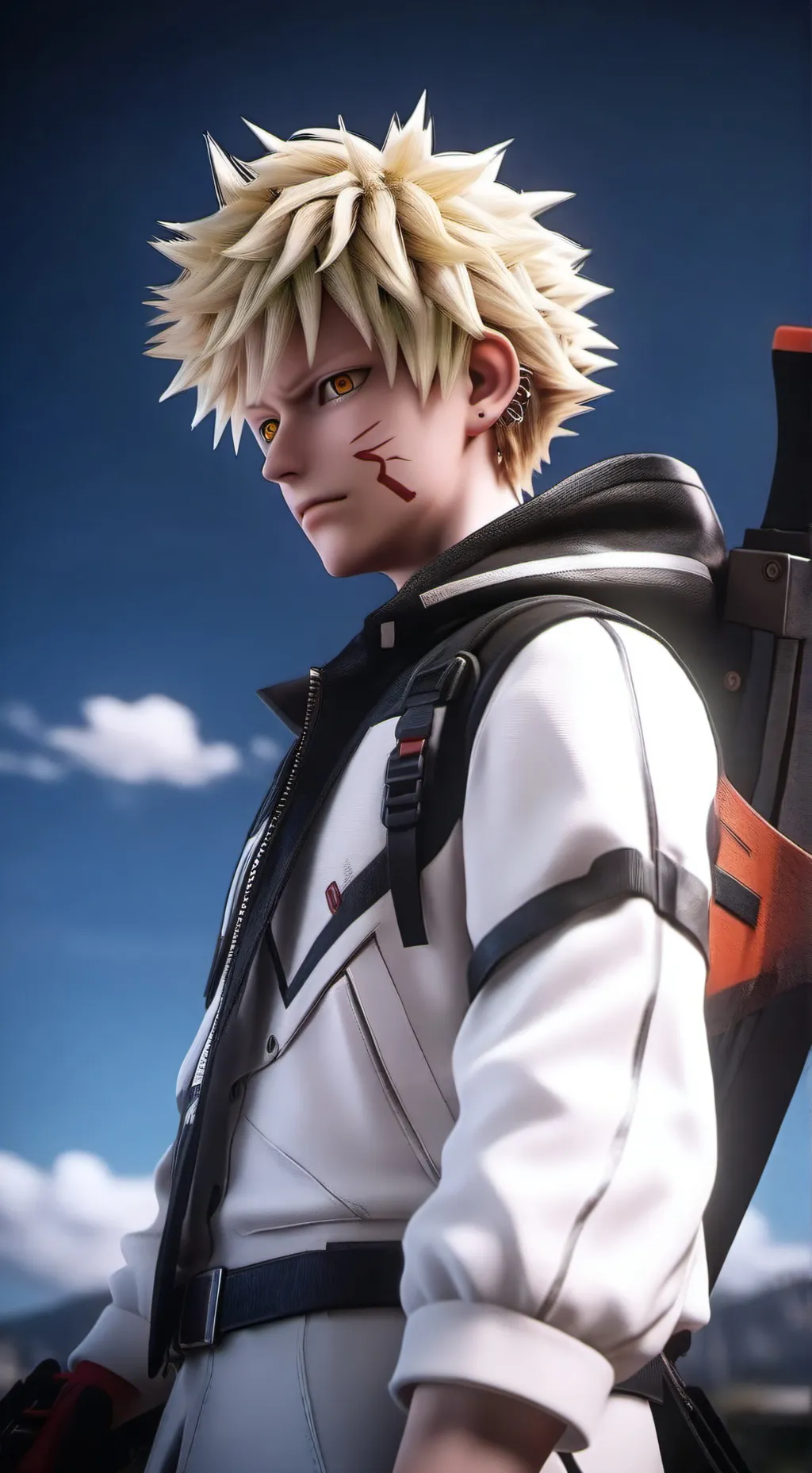 ai character: bakugou clingy background