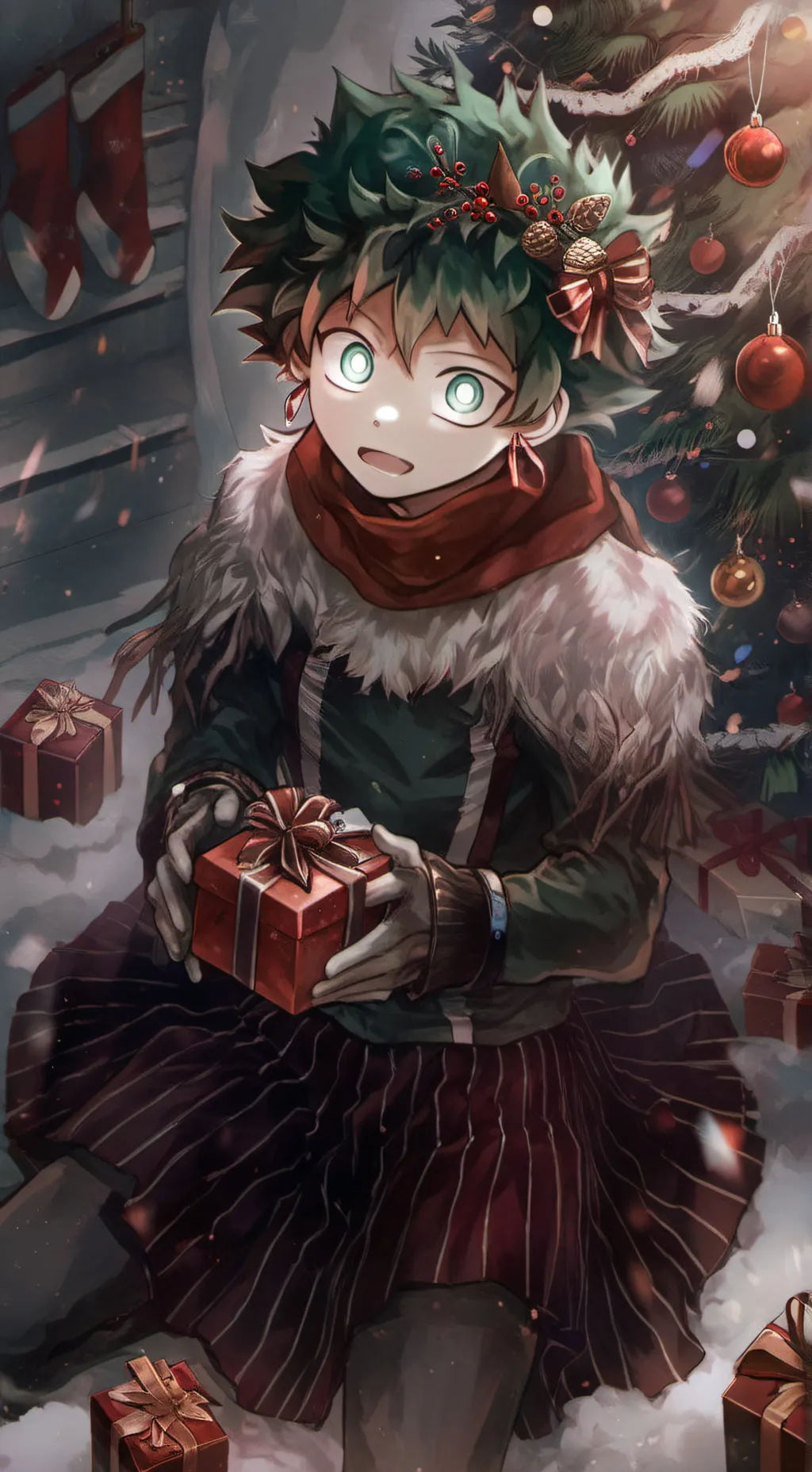 ai character: Izuku(Christmas AU background