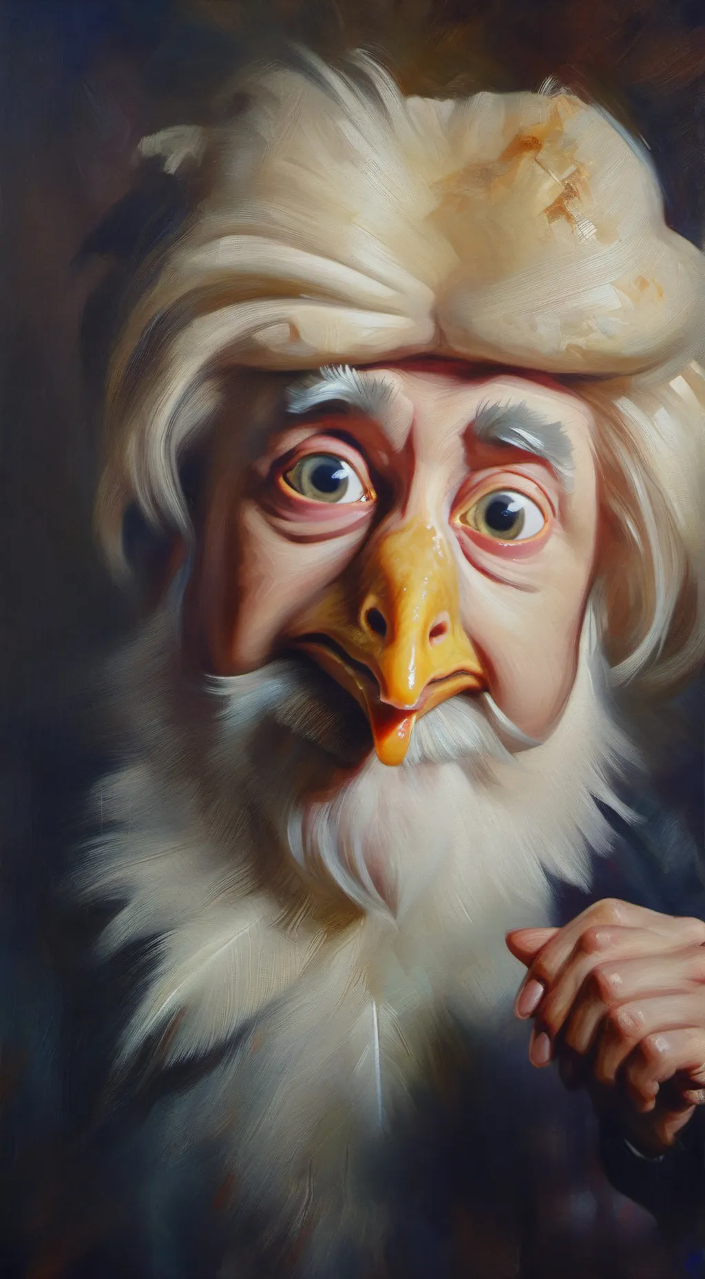 ai character: uncle chicken  background