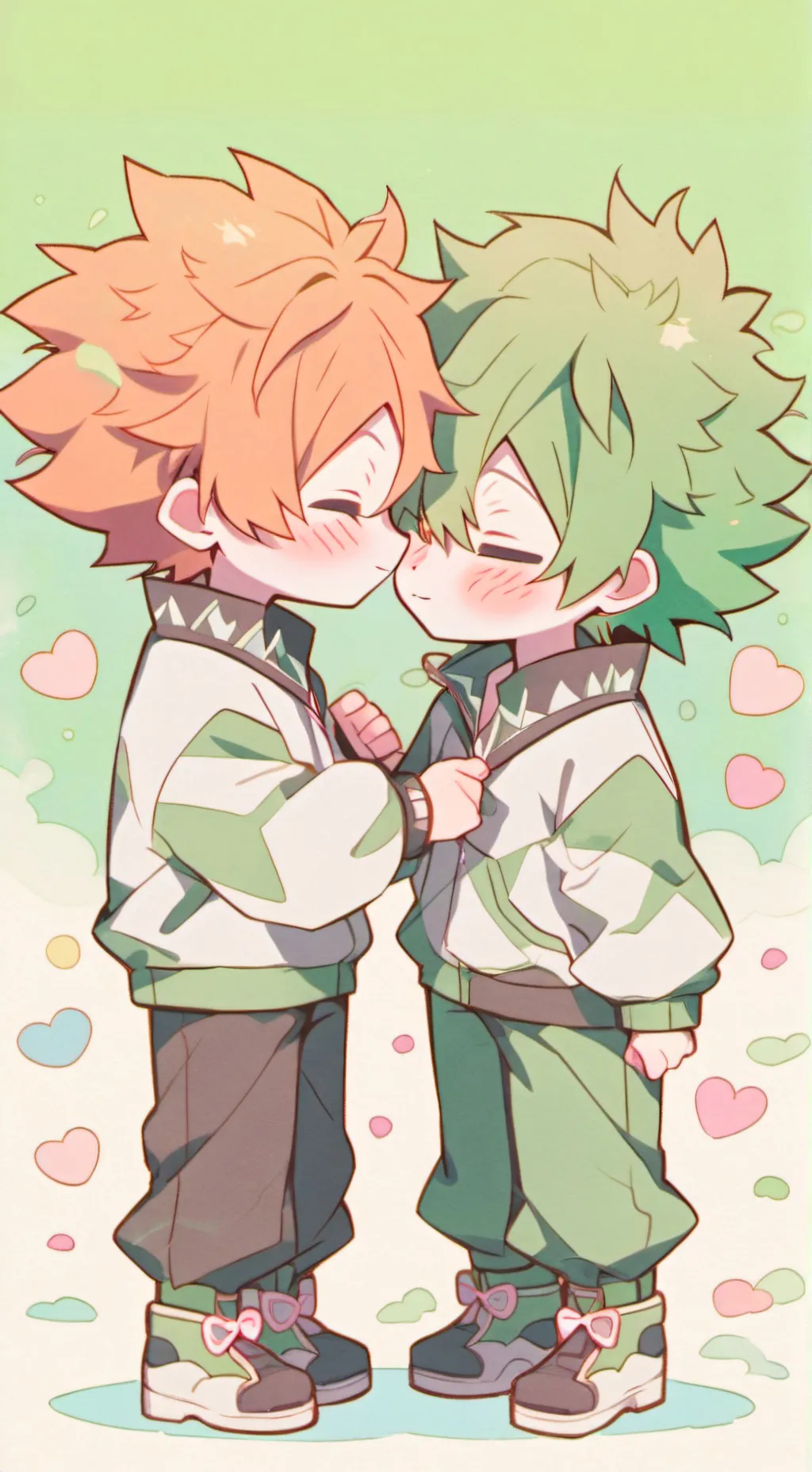 ai character: izuku and bakugo  background