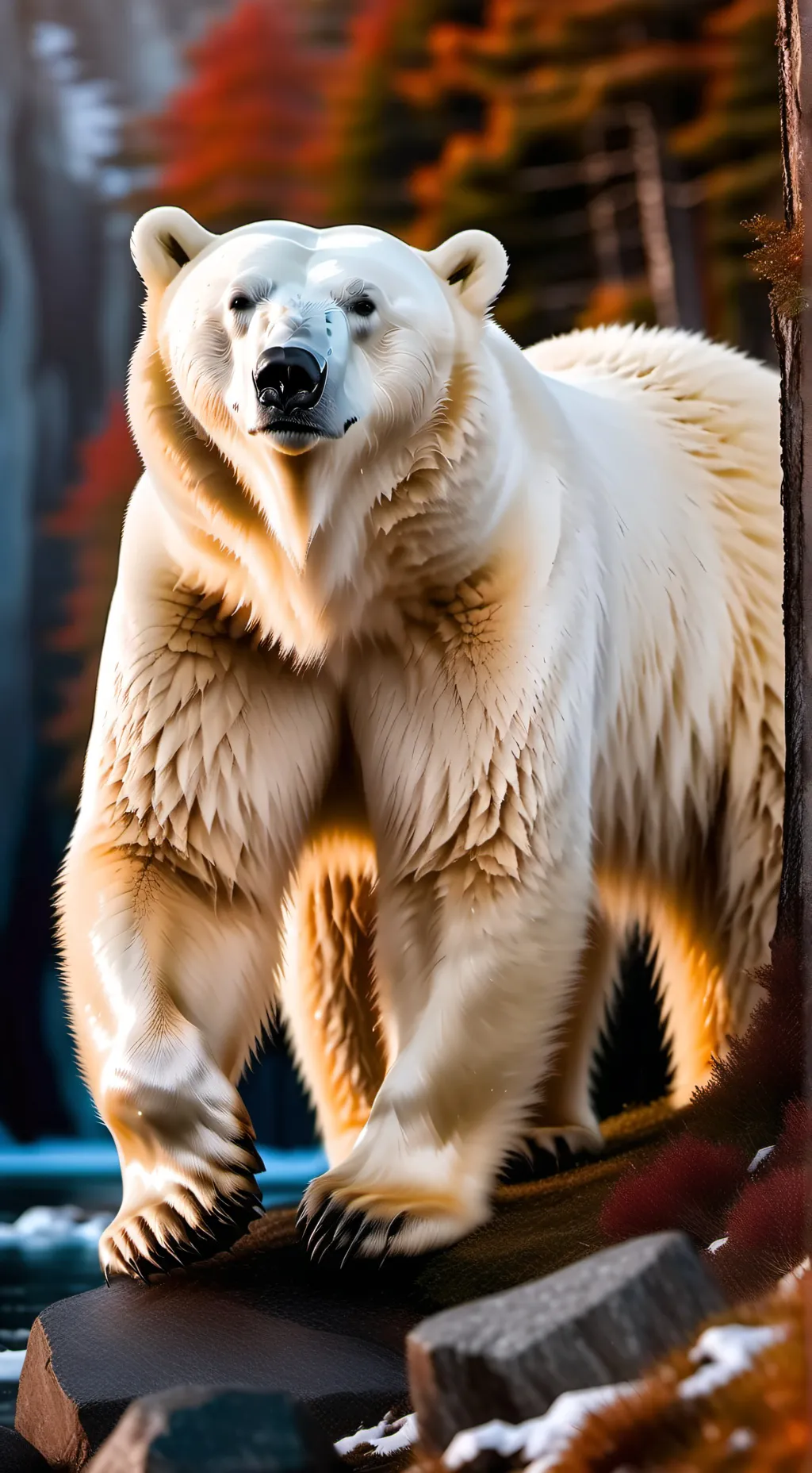 ai character: stray polar bear background