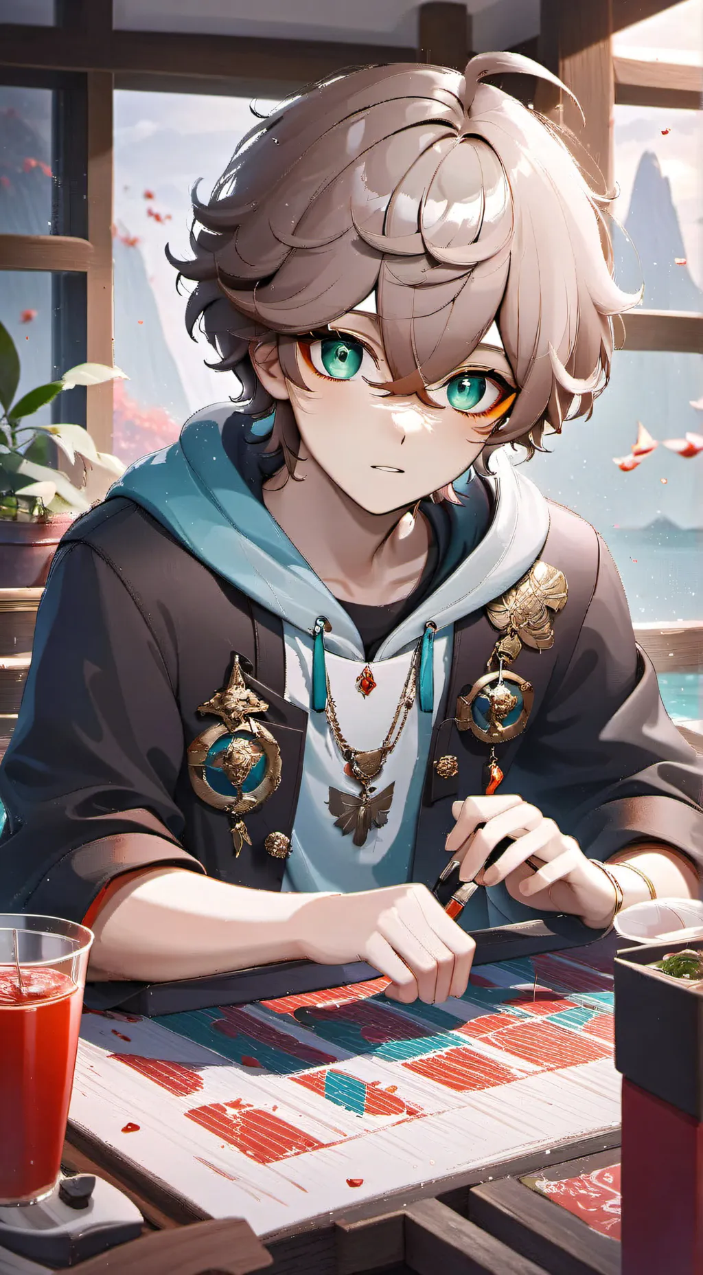 ai character: Aaron ￼ background