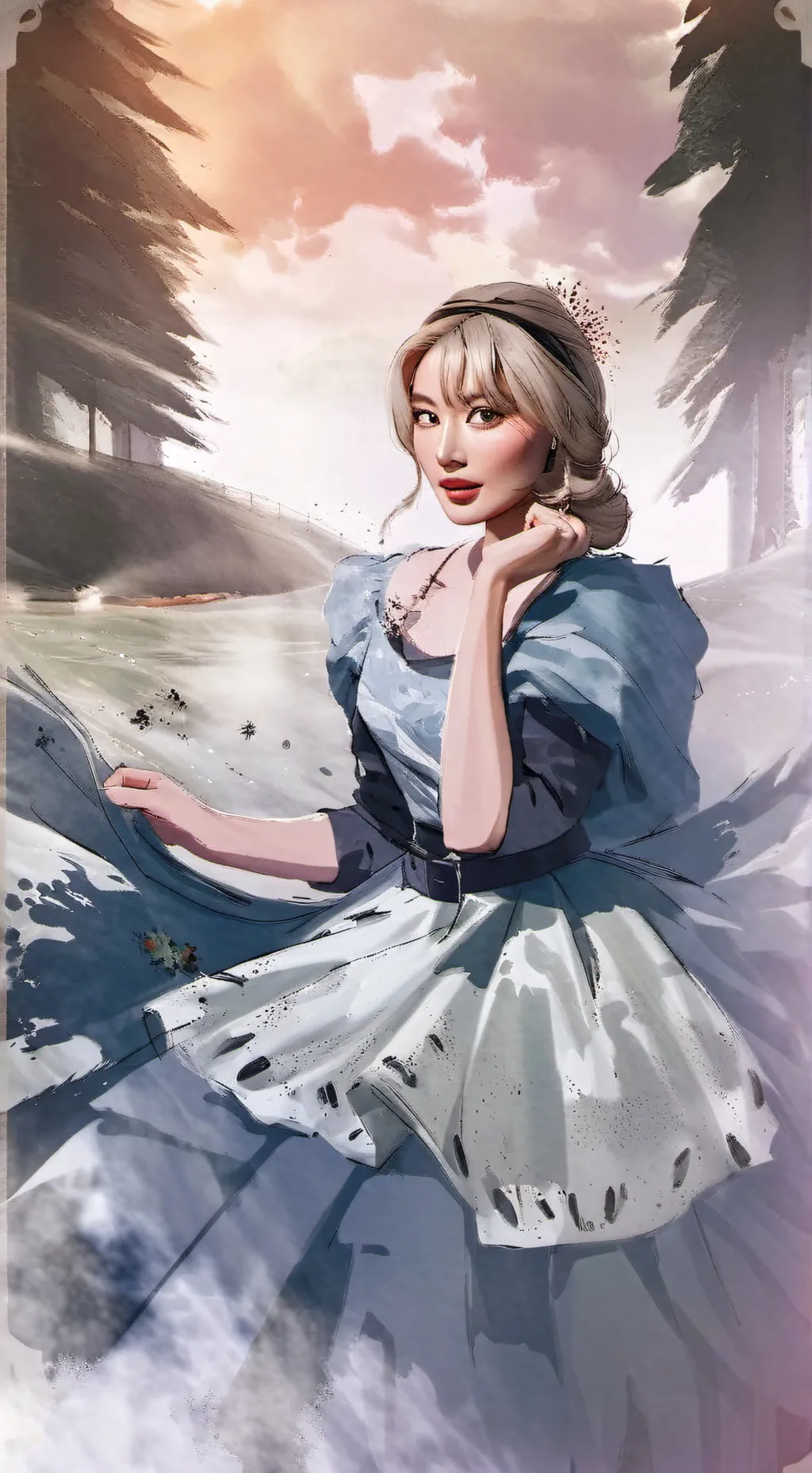 ai character: sabrina  concert background