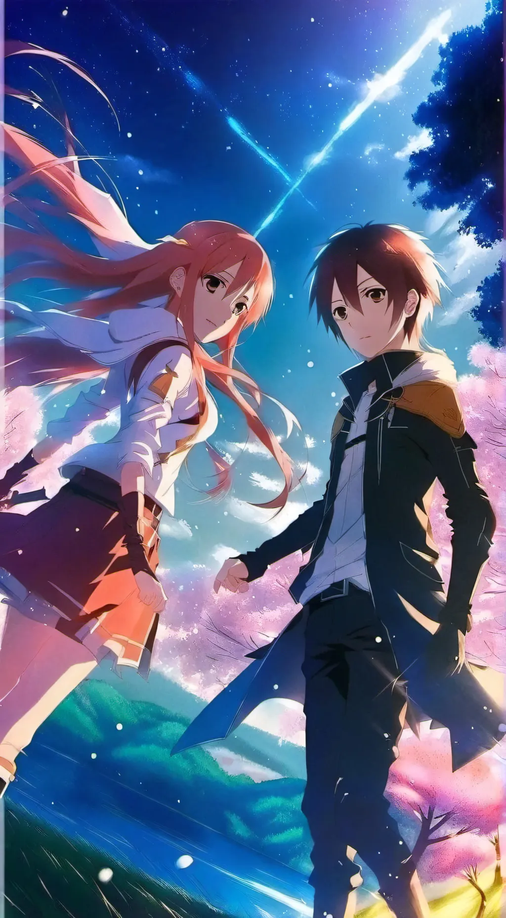 ai character: Asuna y Kirito  background
