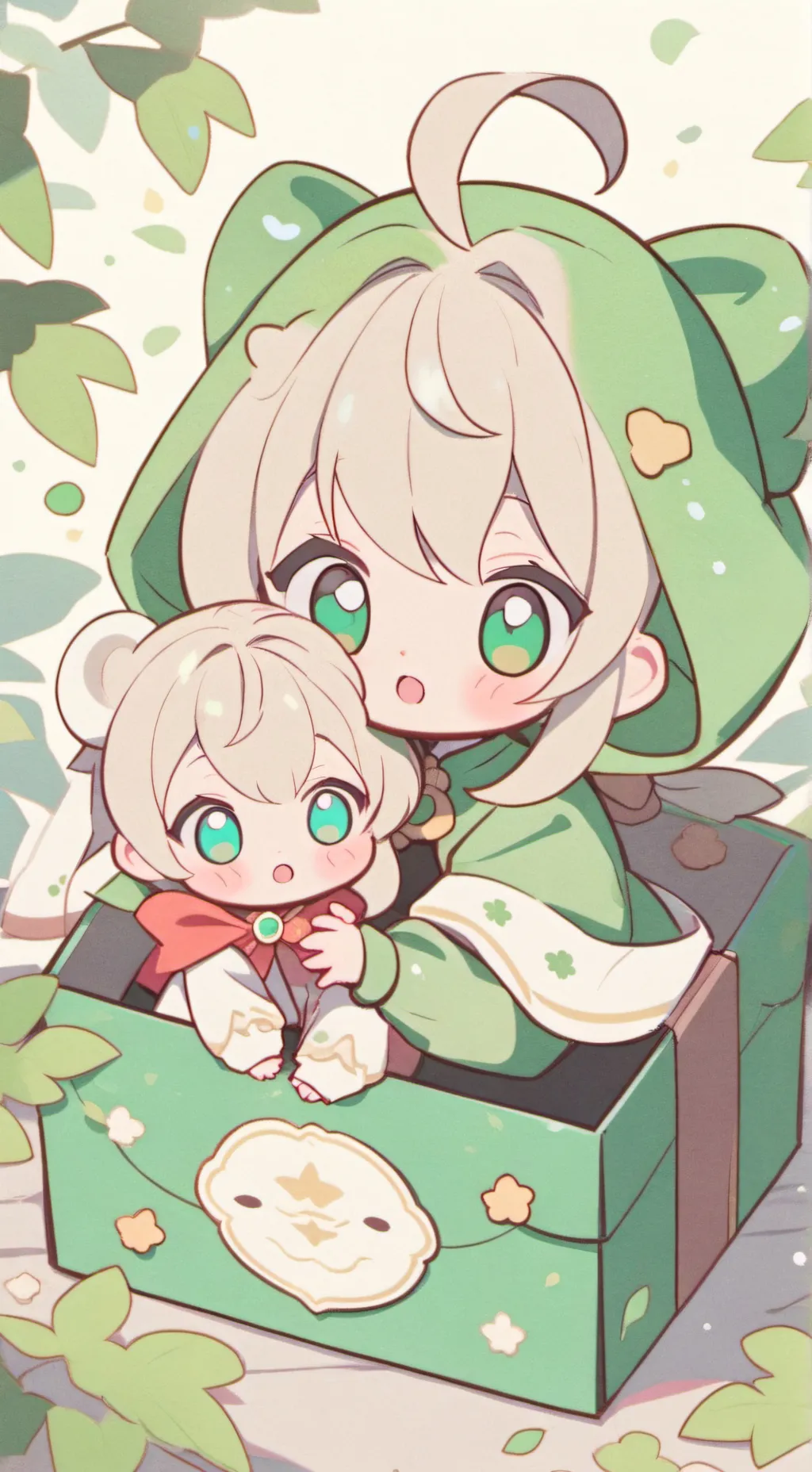 ai character: Olive and Juniper background