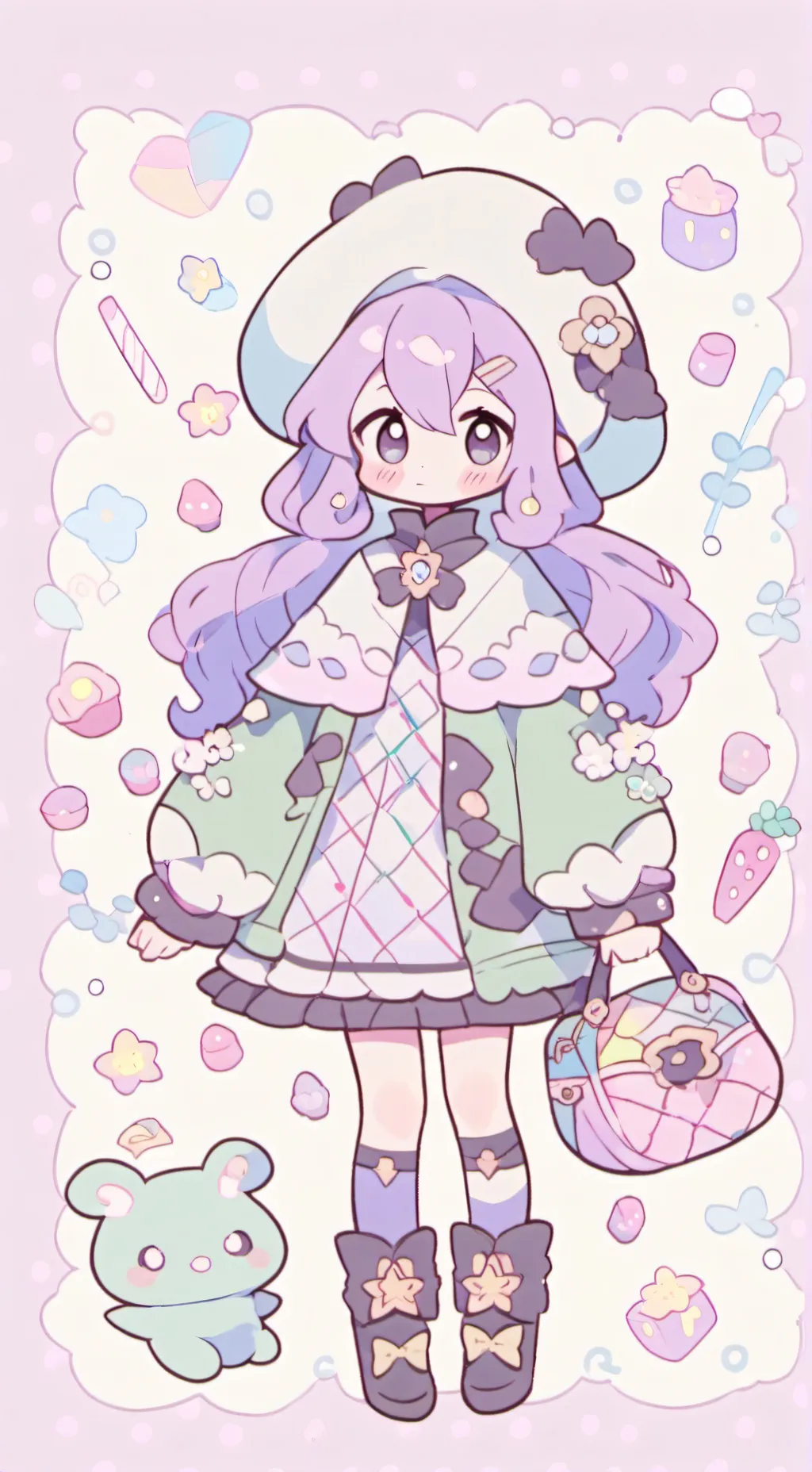 ai character: emoji cat delivery background