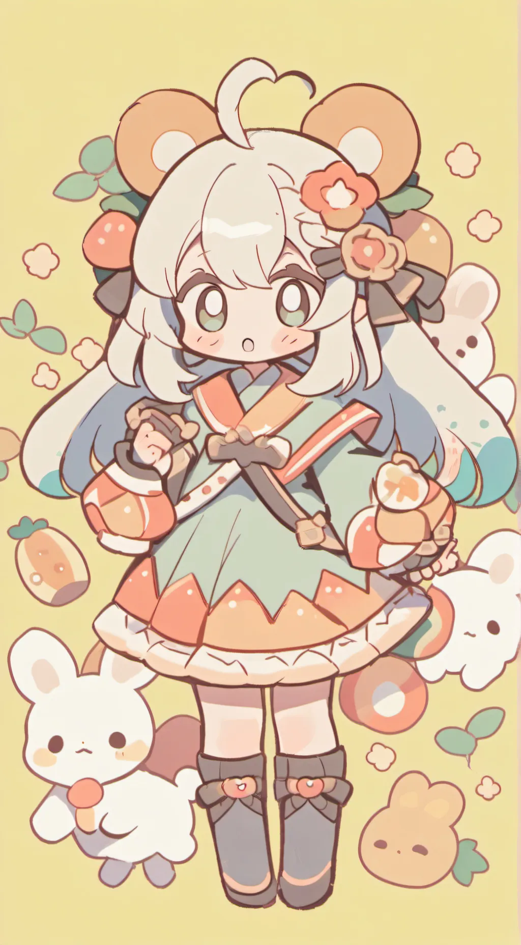 ai character: kickin chicken  background