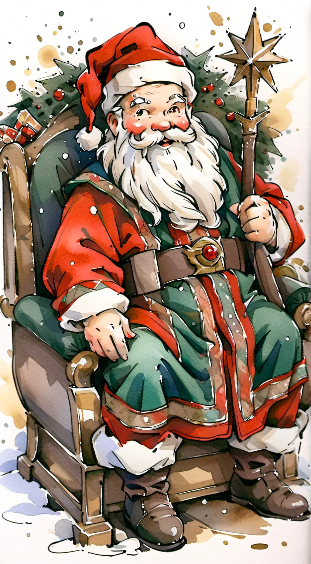 ai character: Santa clause  background