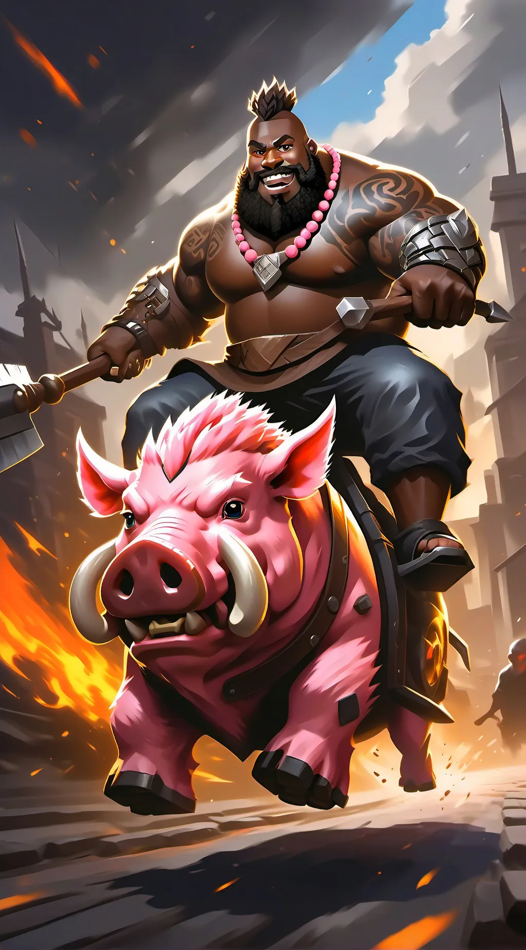 ai character: HOG RIDA background