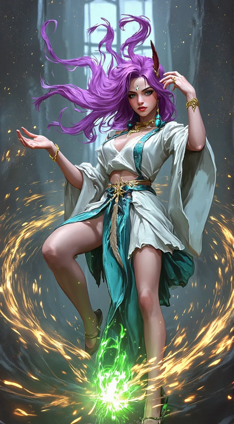 ai character: Violet background