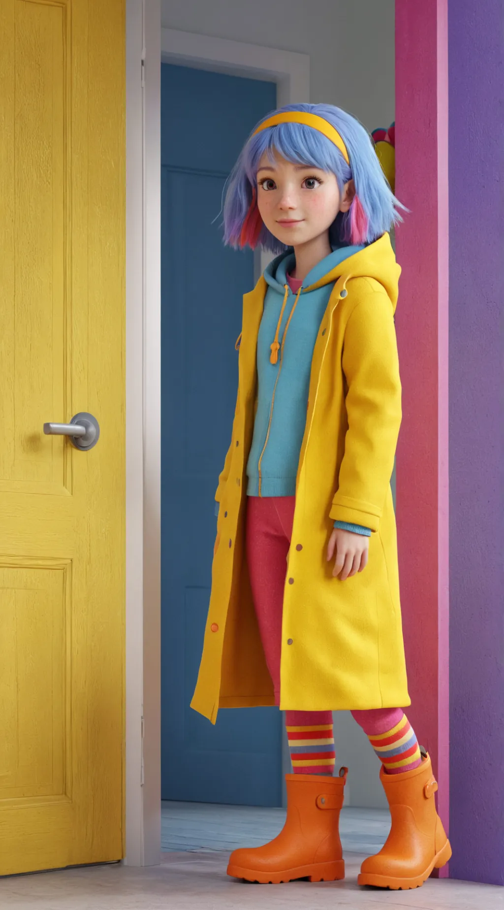 ai character: Coraline  background