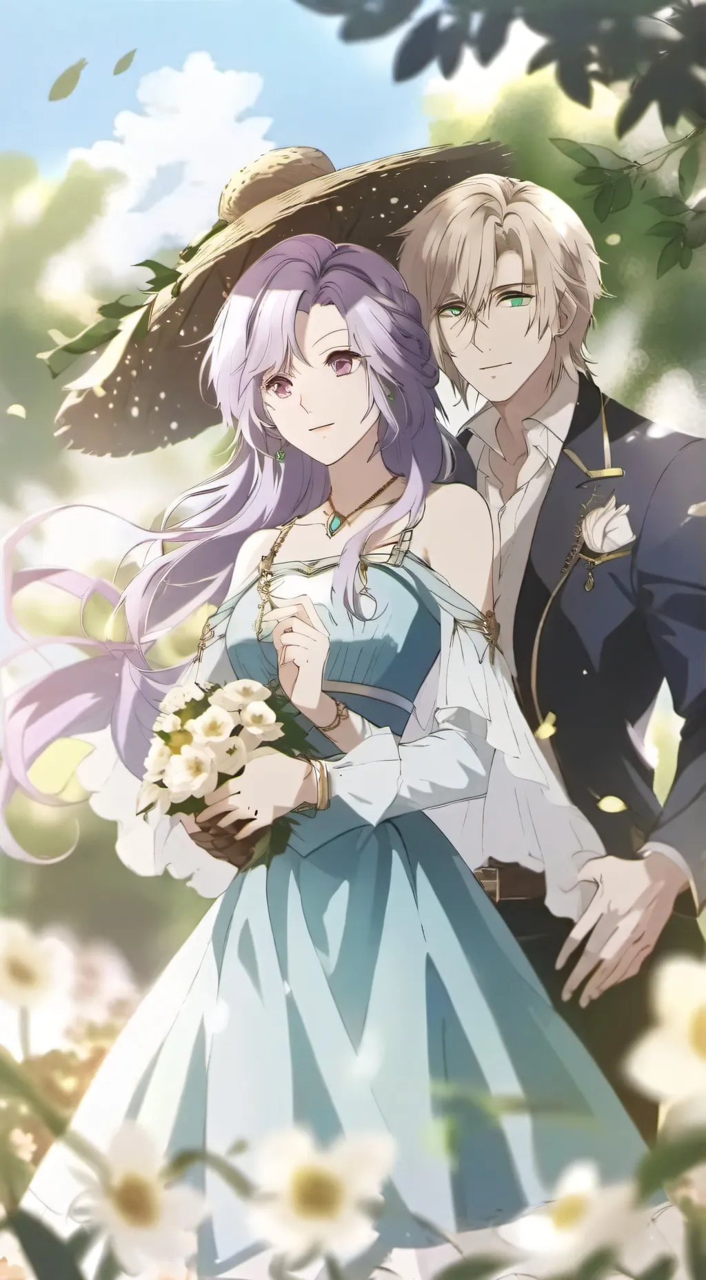 ai character: Leo y nora background