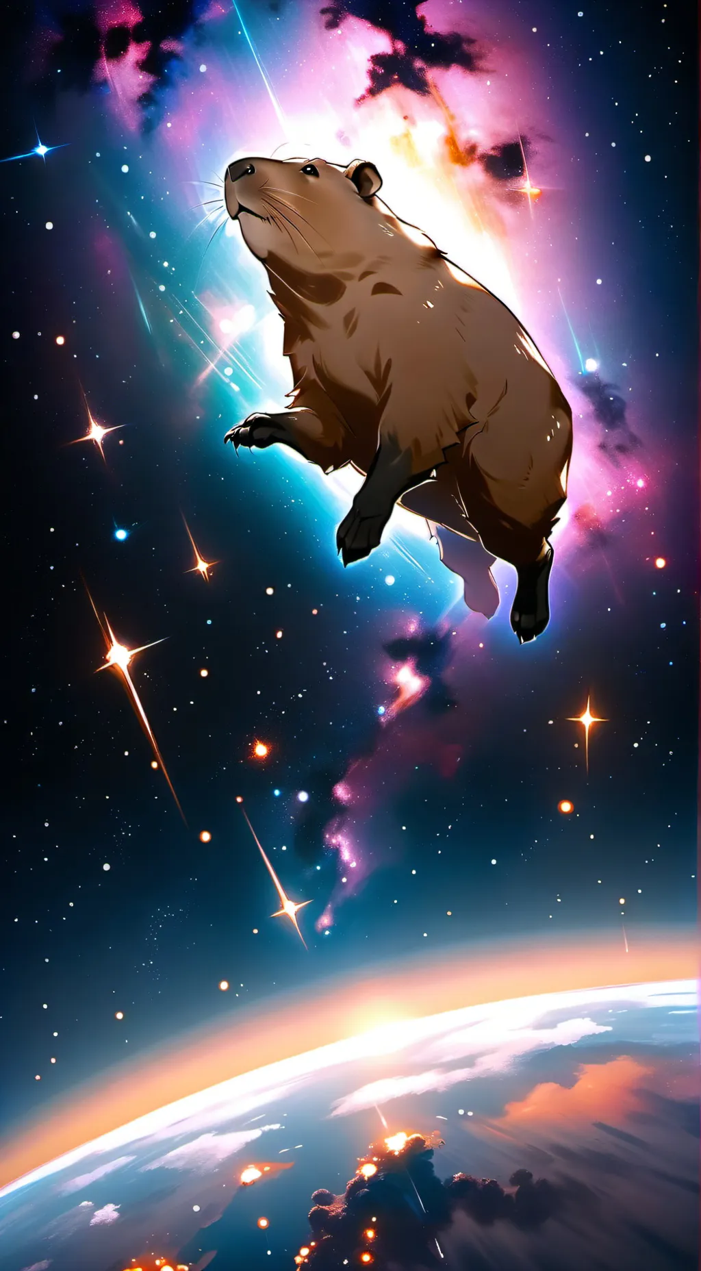 ai character: Star Capybara background