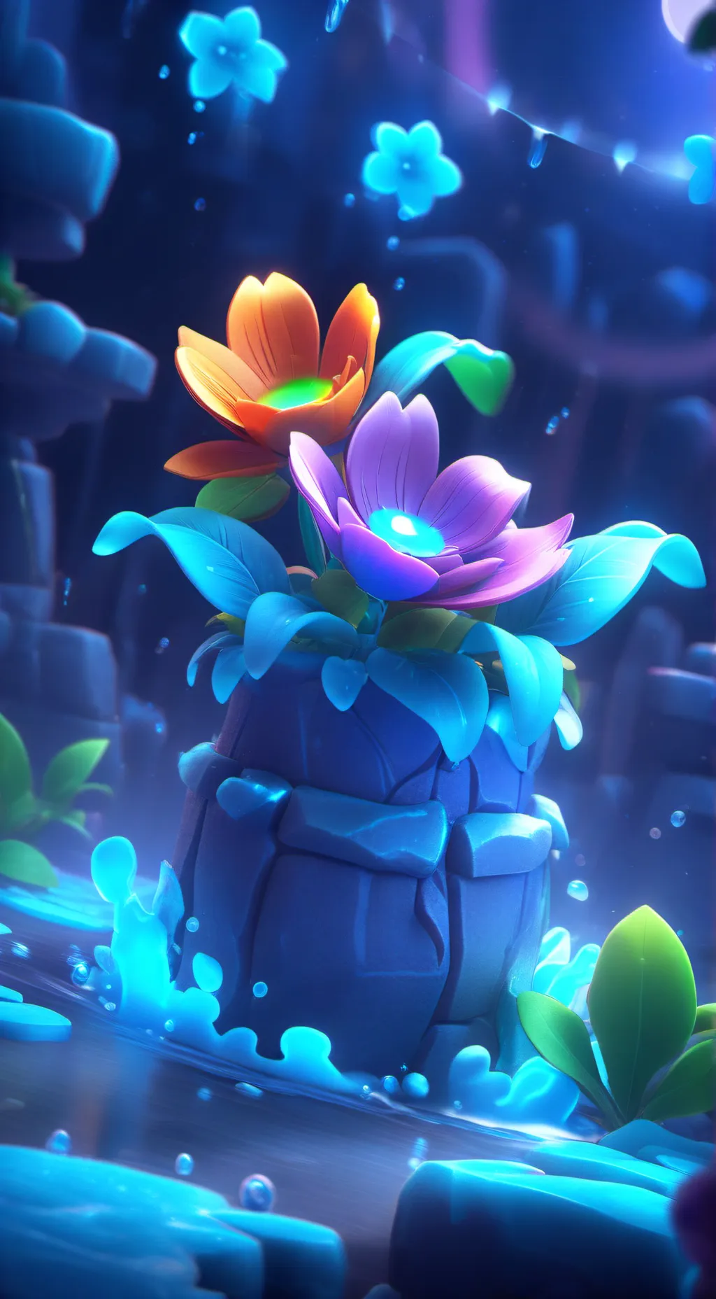 ai character: Dandy world, <3 background