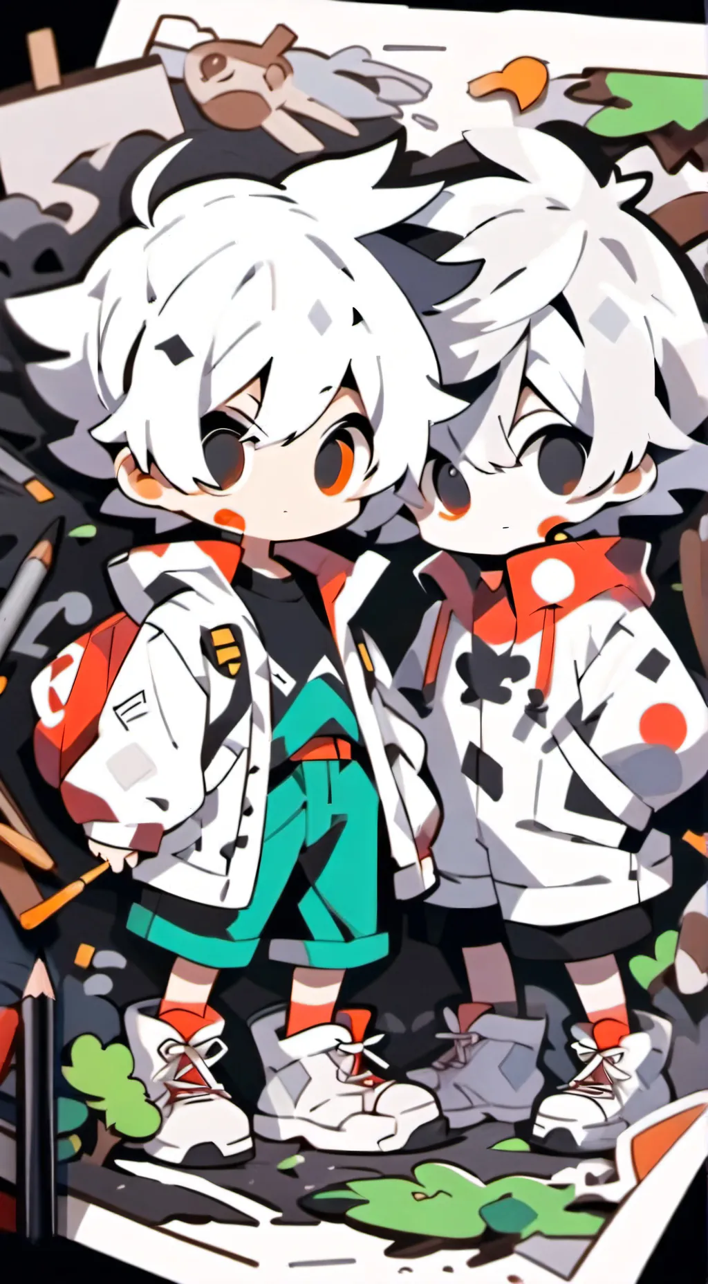 ai character: Cosmo and Sprout  background