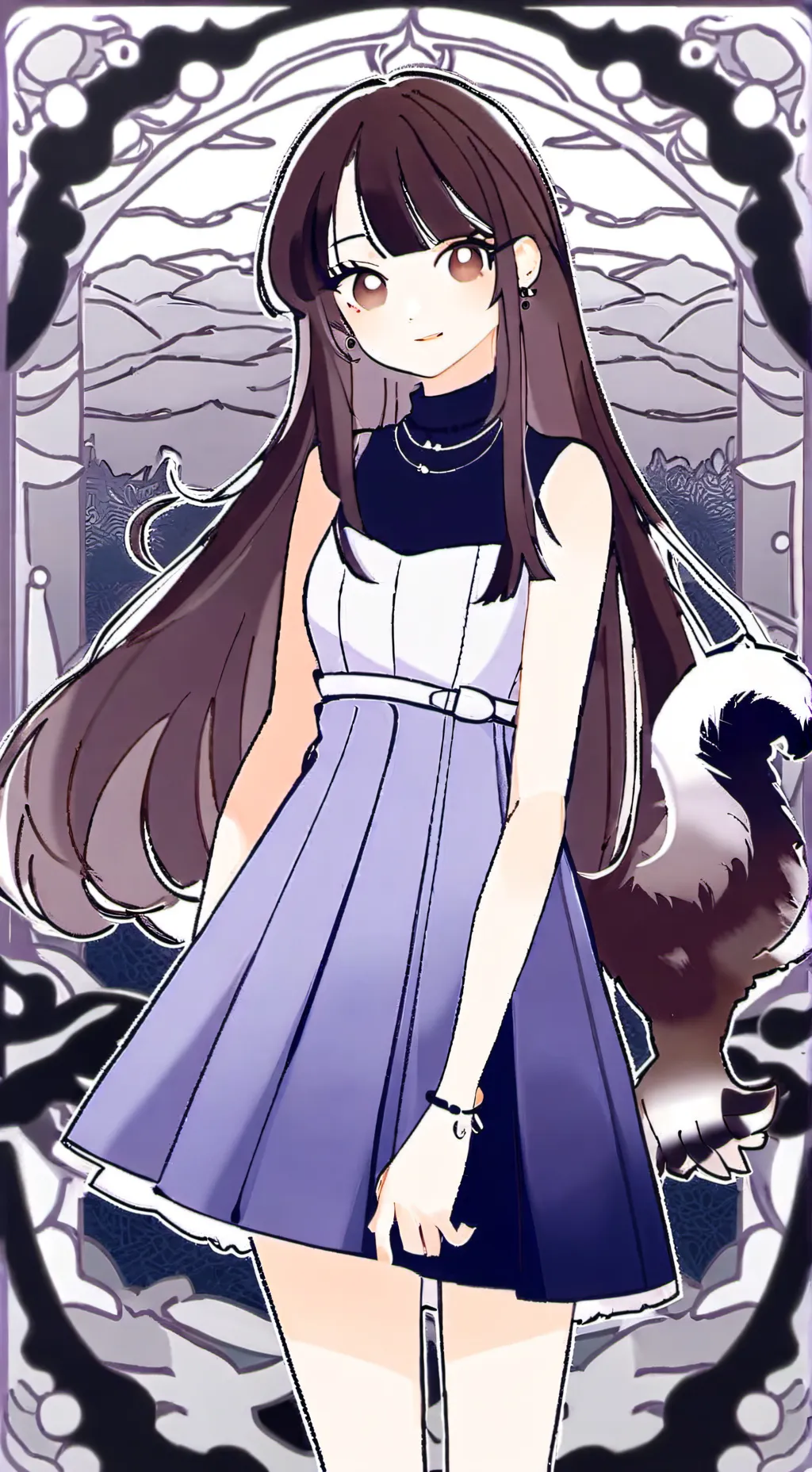 ai character: skunk girl background