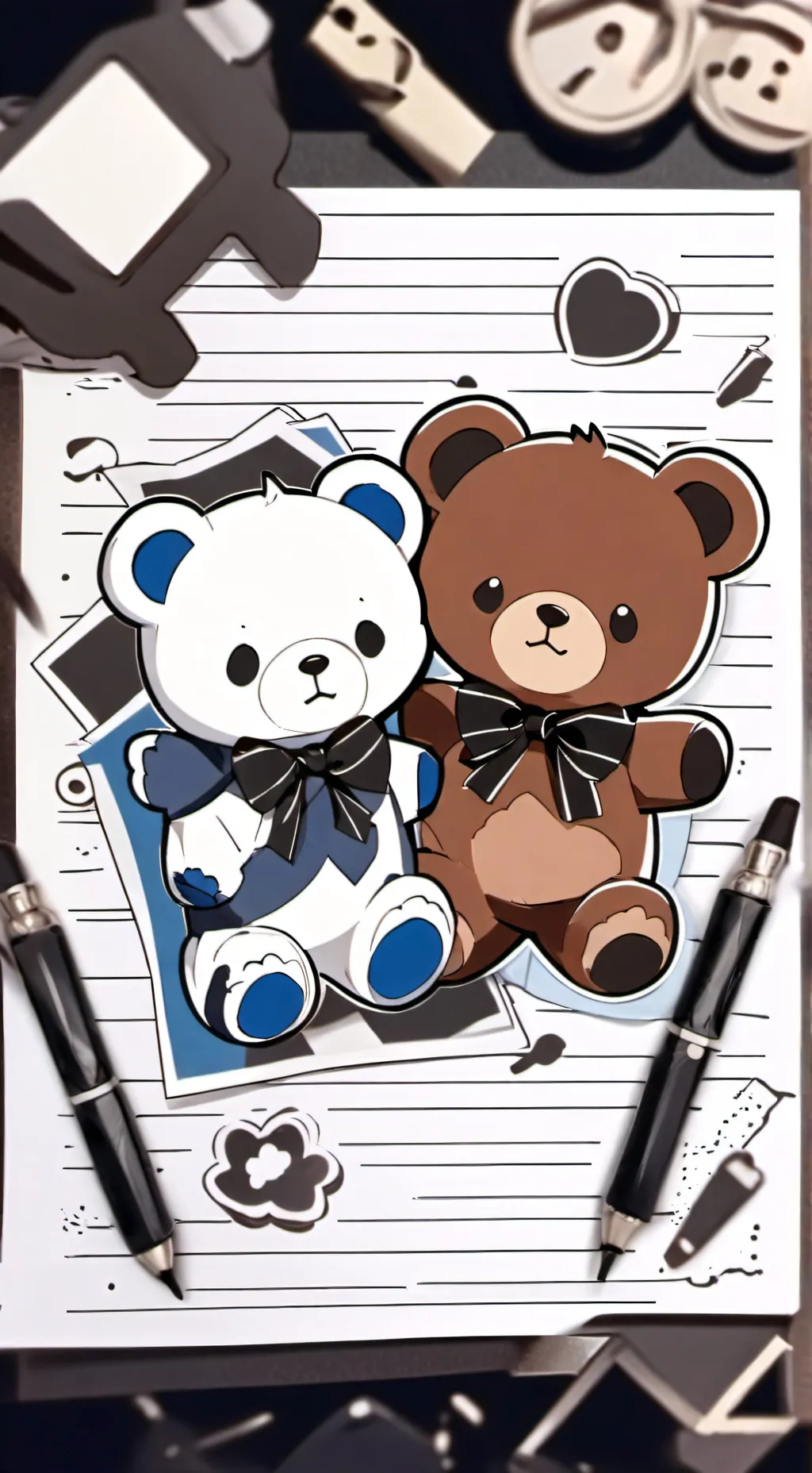 ai character: Snowy & Browny background