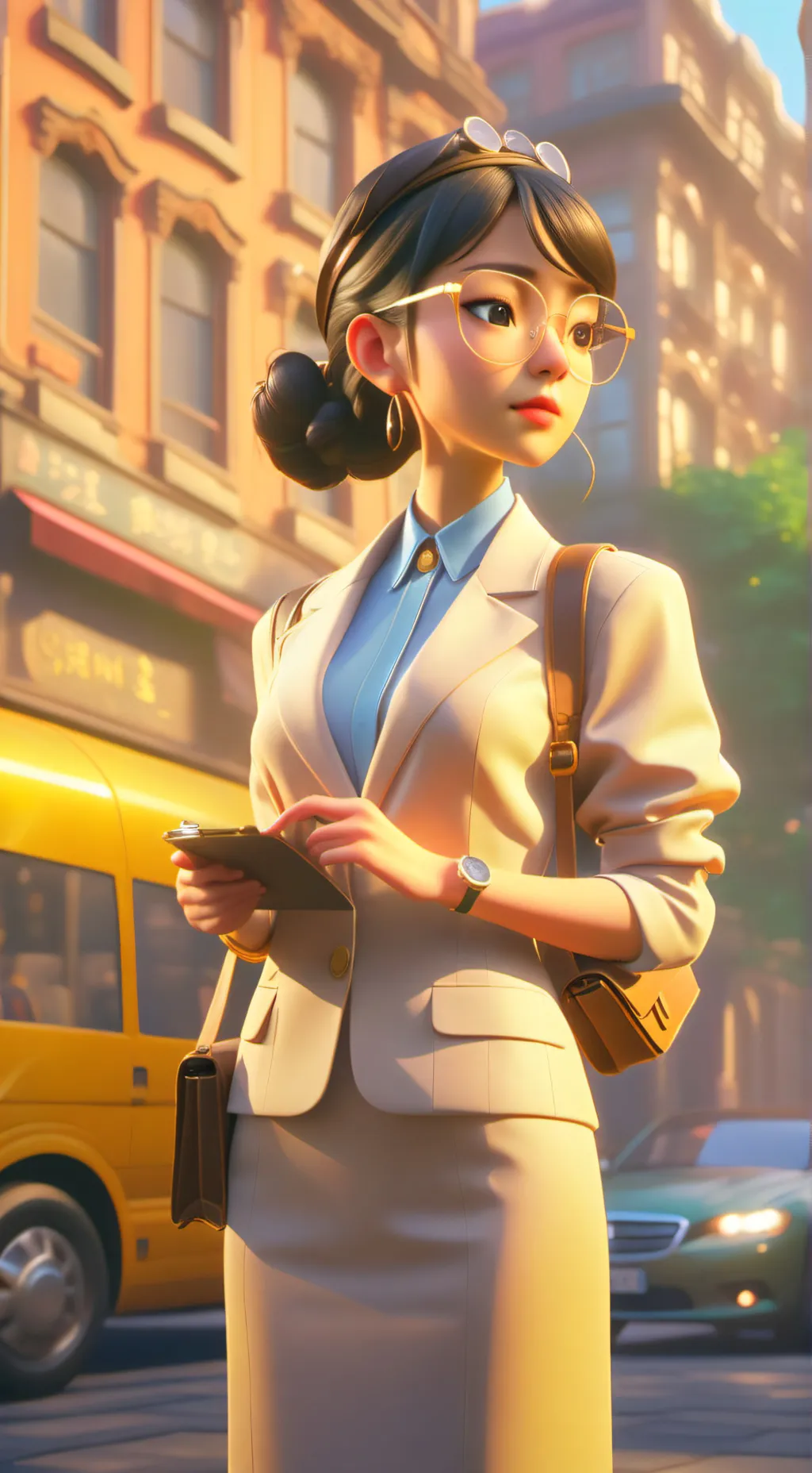 ai character: Ashley  background