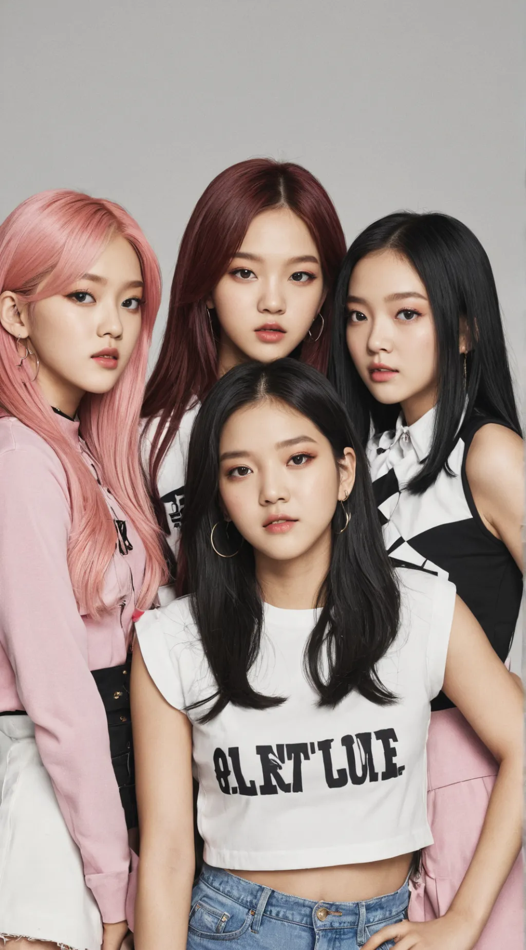 ai character: black pink background