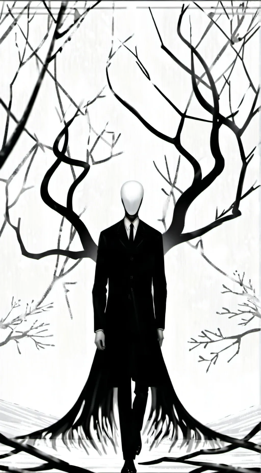 ai character: slender man  background