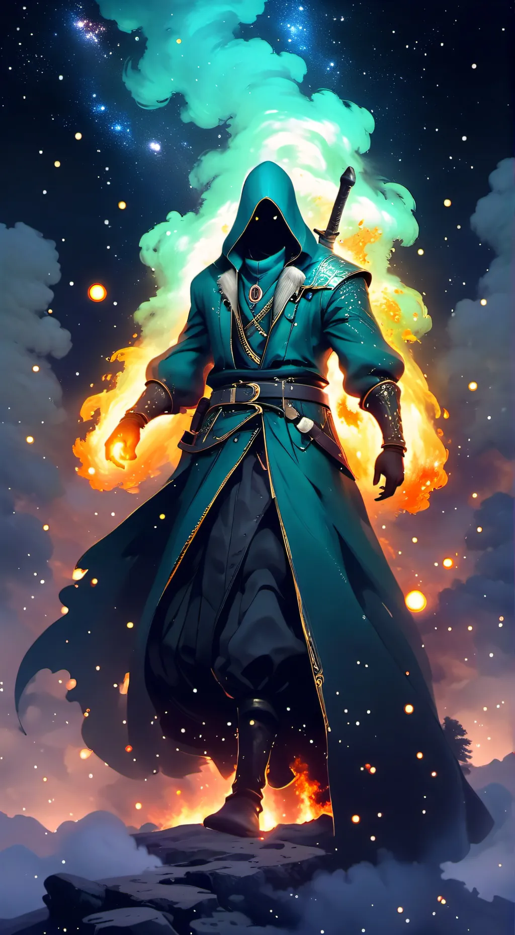 ai character: Ezekiel kingfire  background