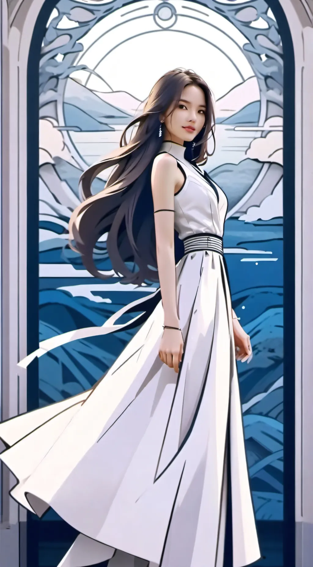 ai character: MHA Beach background