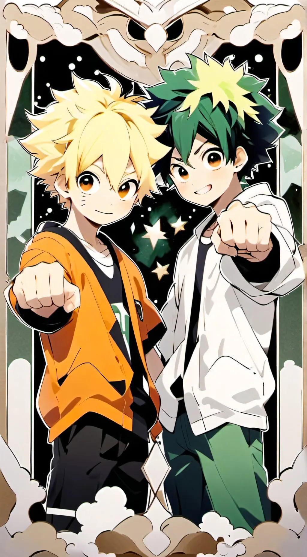 ai character: Deku ans Bakugo  background