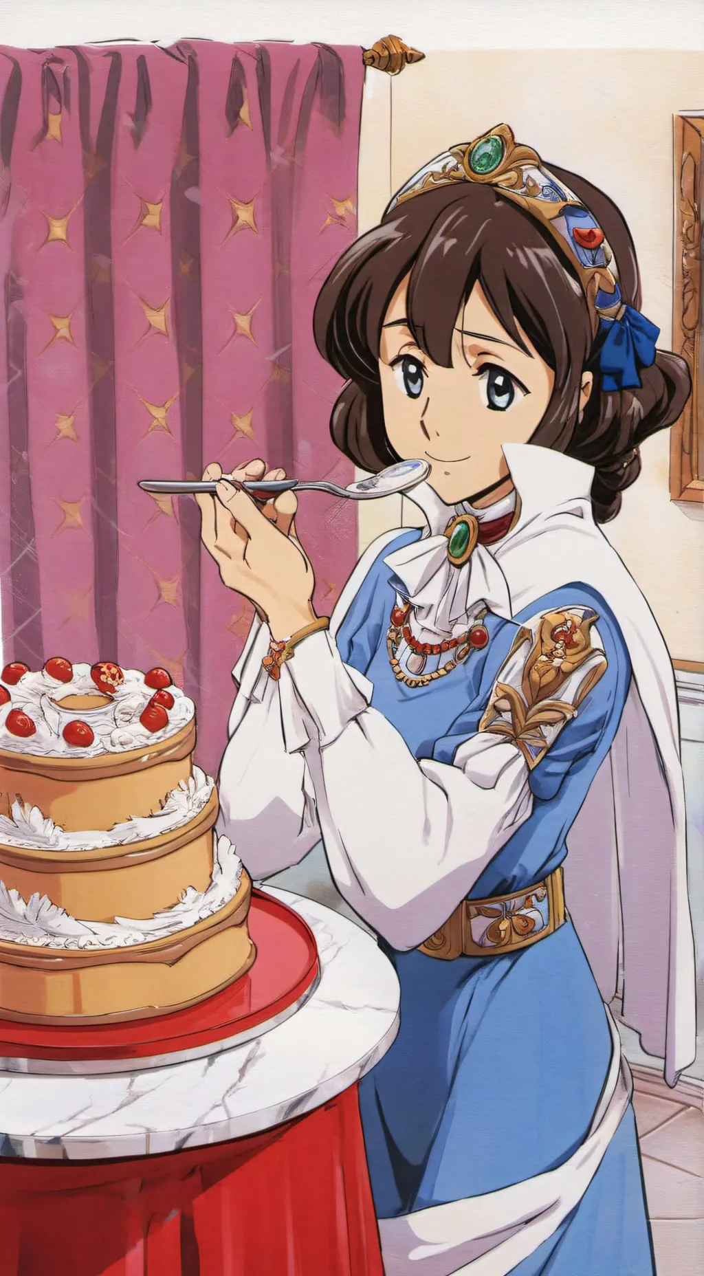 ai character: Princess cake background