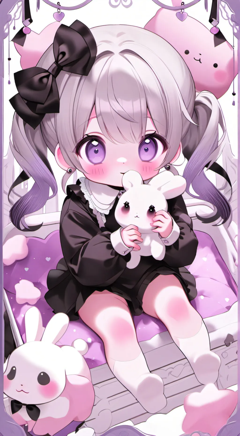 ai character: cute baby Romi background