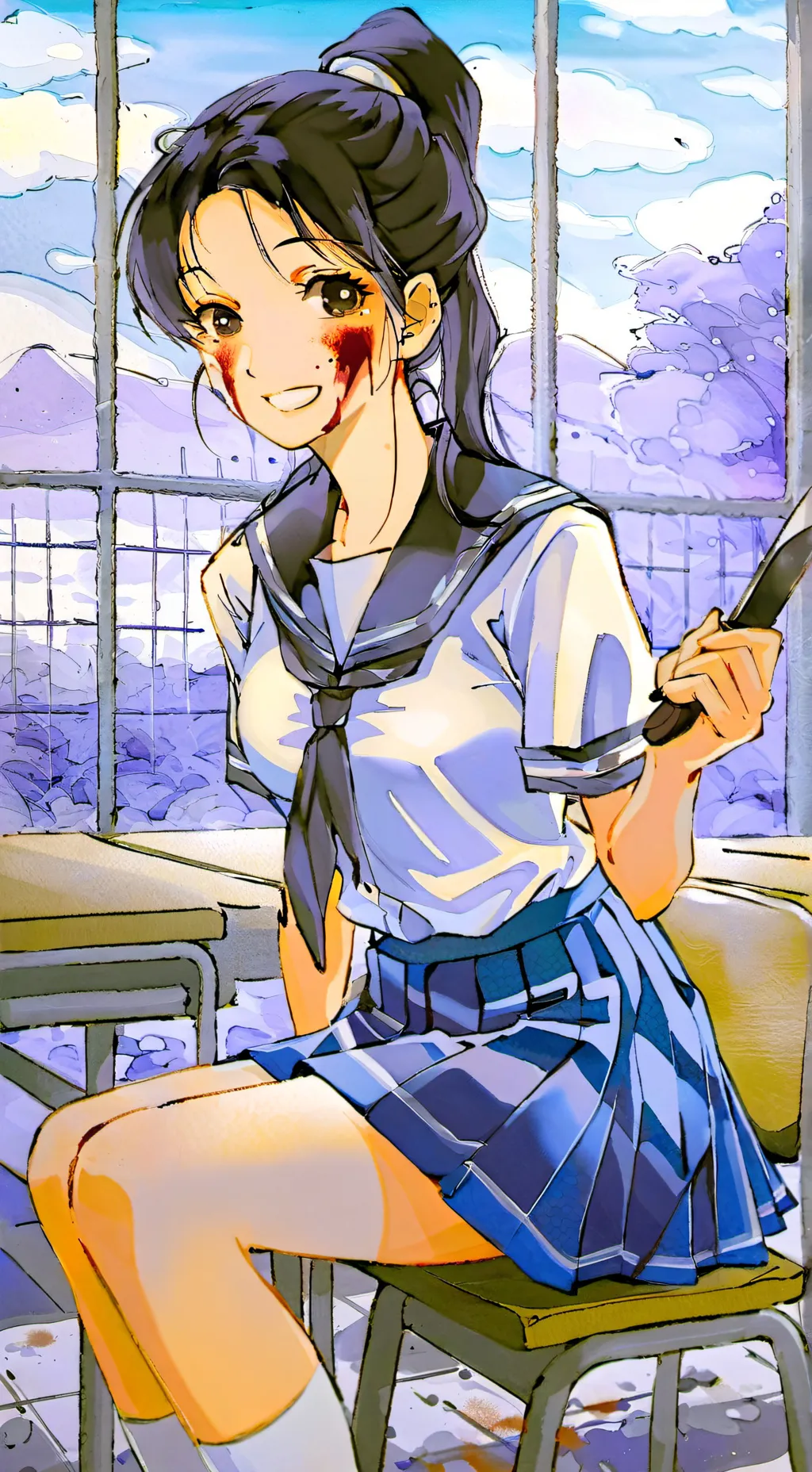 ai character: Yan Sim x Mha background