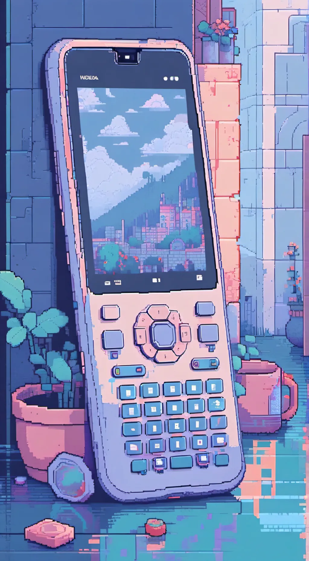 ai character: Nokia factory  background