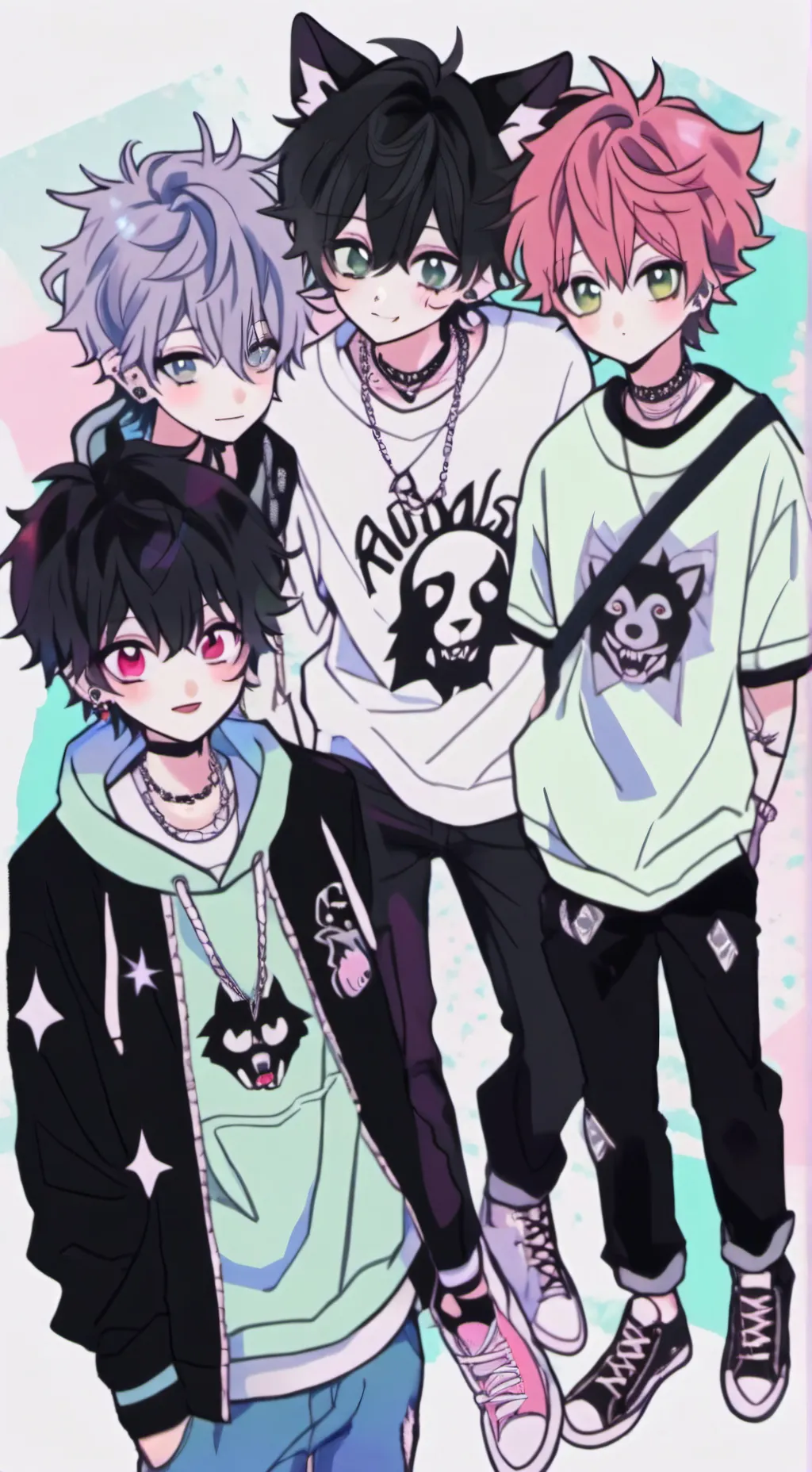 ai character: 🎤🥁🎸🎼 background