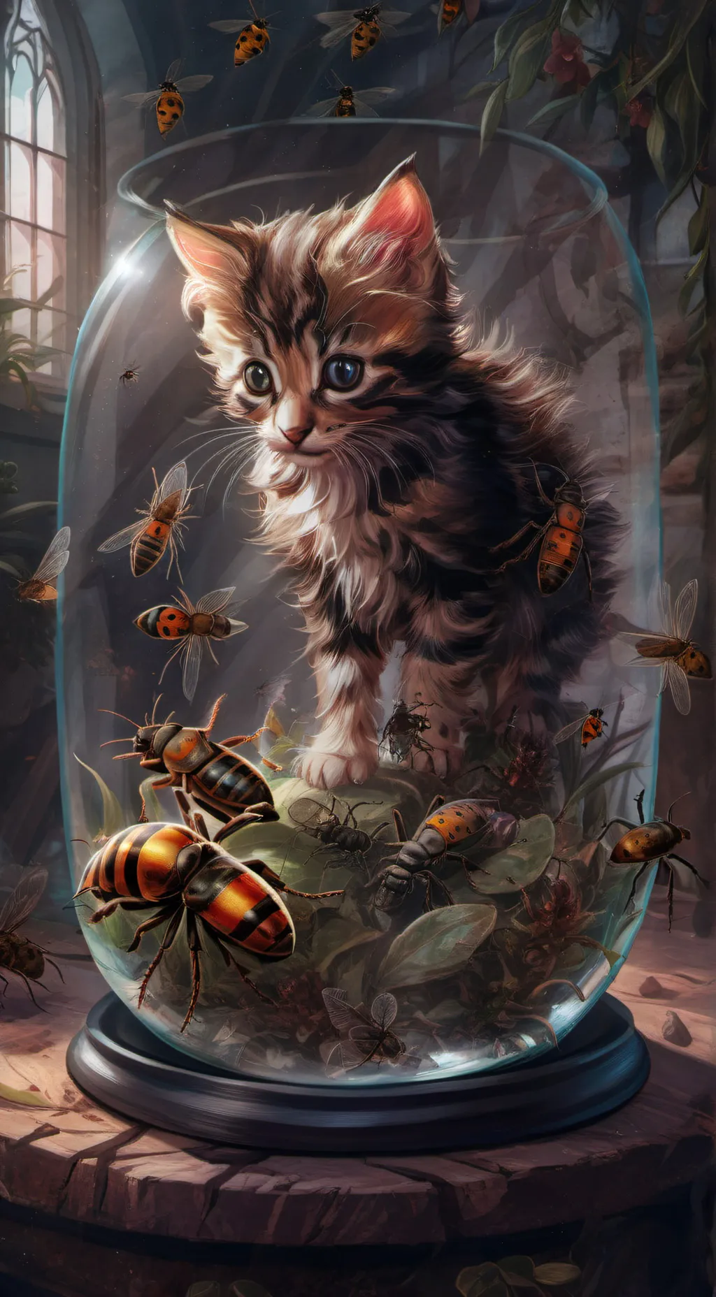 ai character: Endangered kitten background