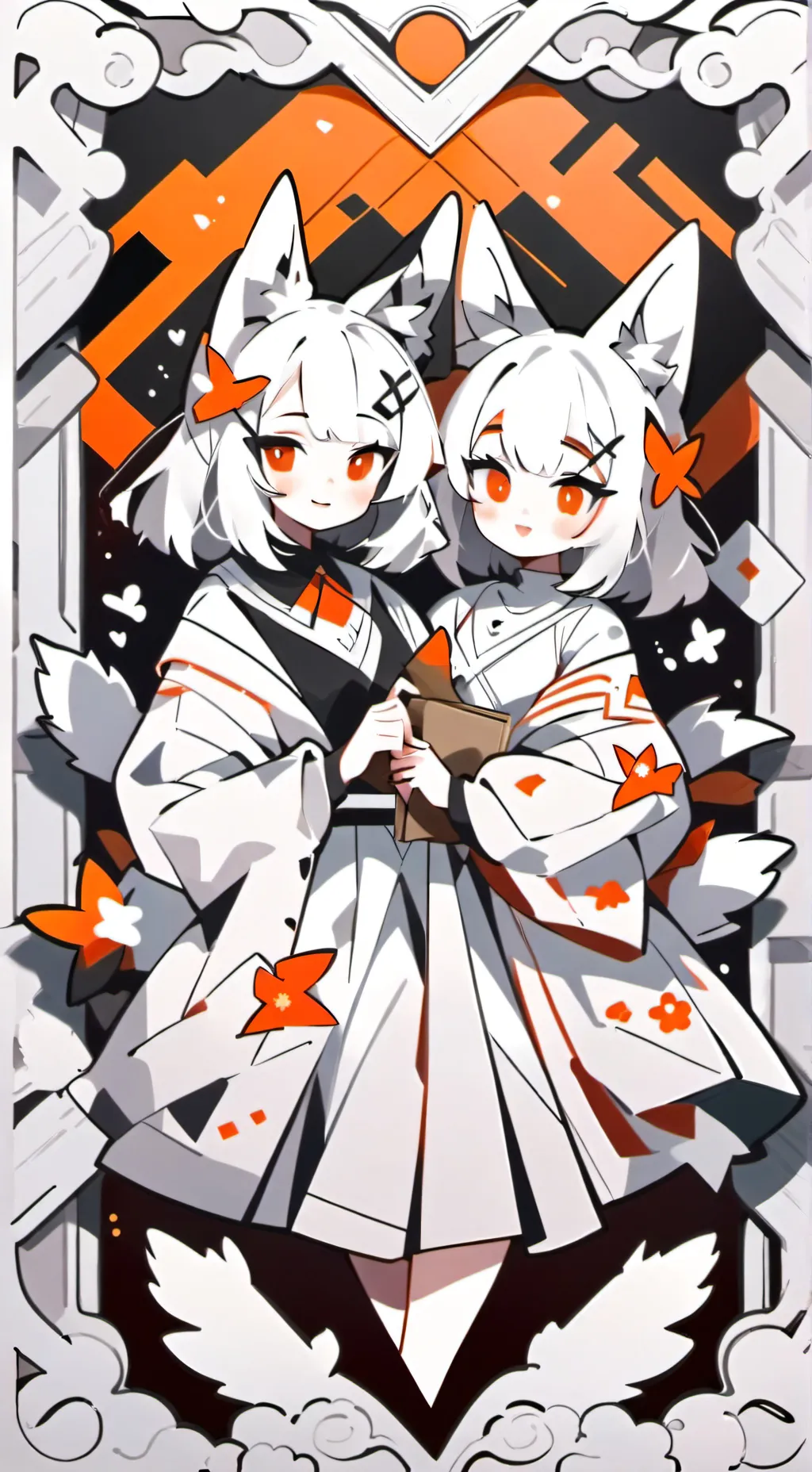 ai character: Foxy x Bonnie  background