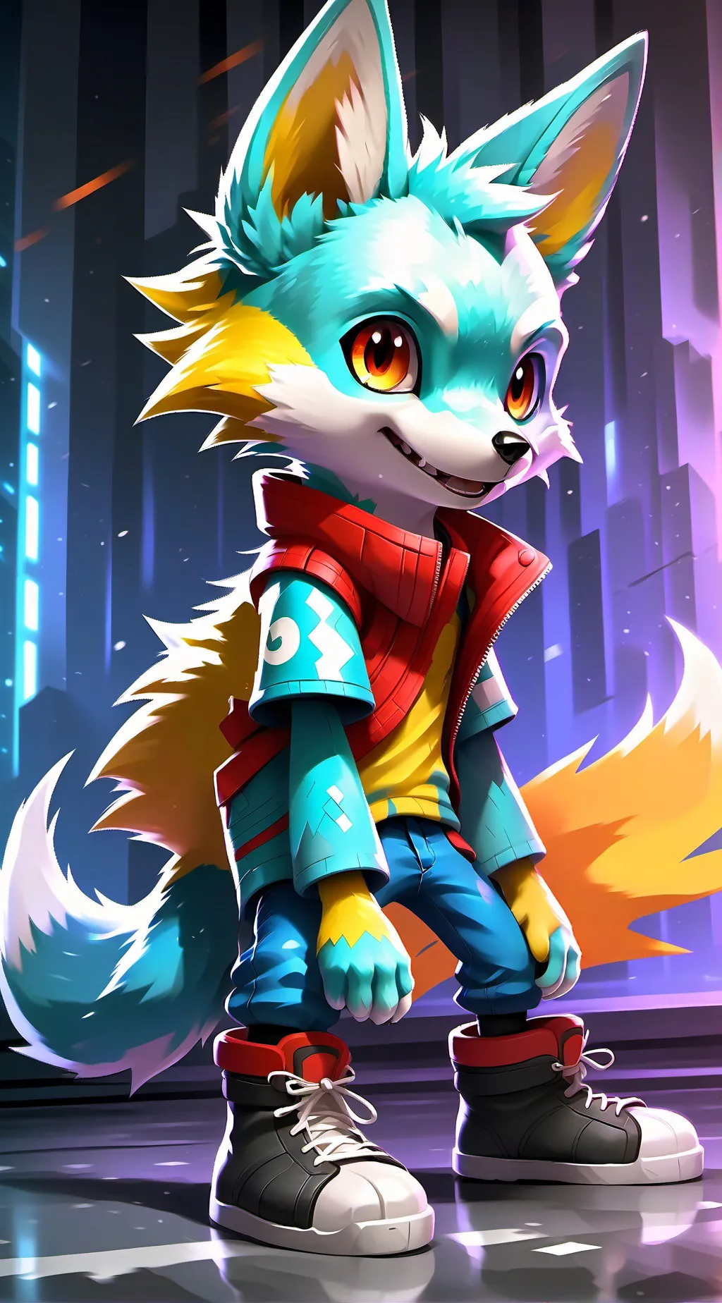 ai character: Fleetway tails background