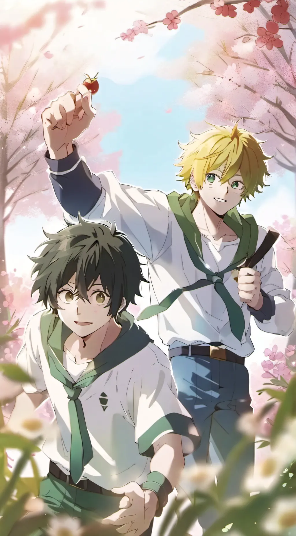 ai character: Deku e Bakugo background