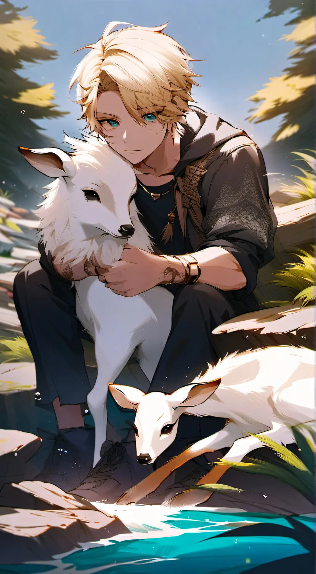 ai character: Daniel and bubble background