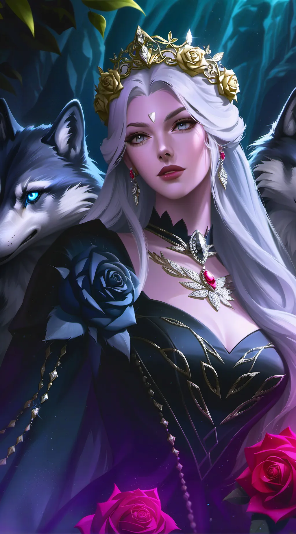 ai character: the Ice queen Ven background