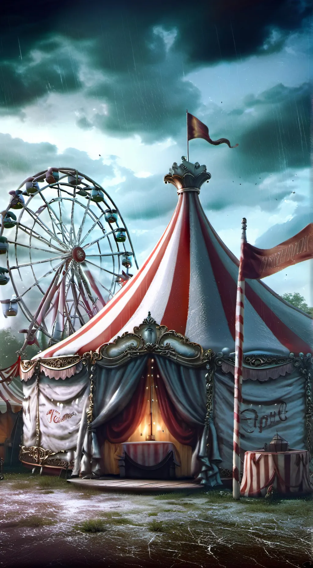 ai character: Cursed circus background