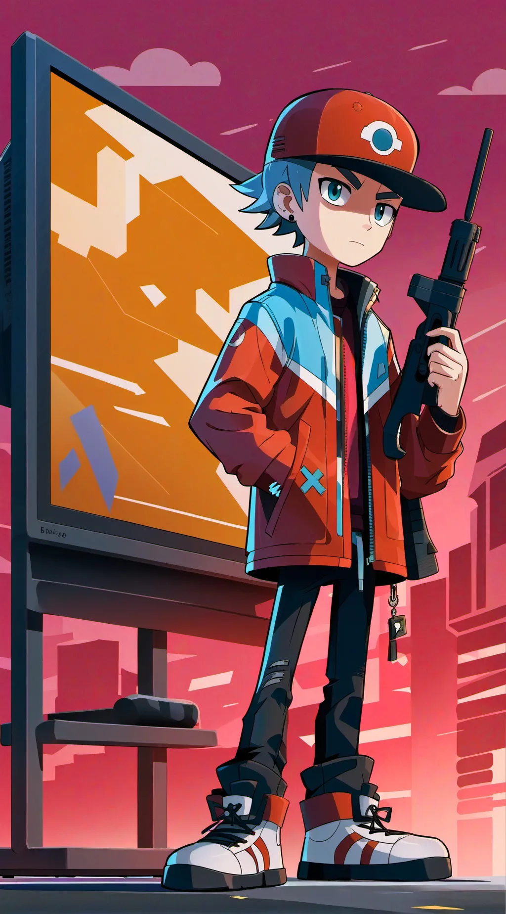 ai character: Tv man base background