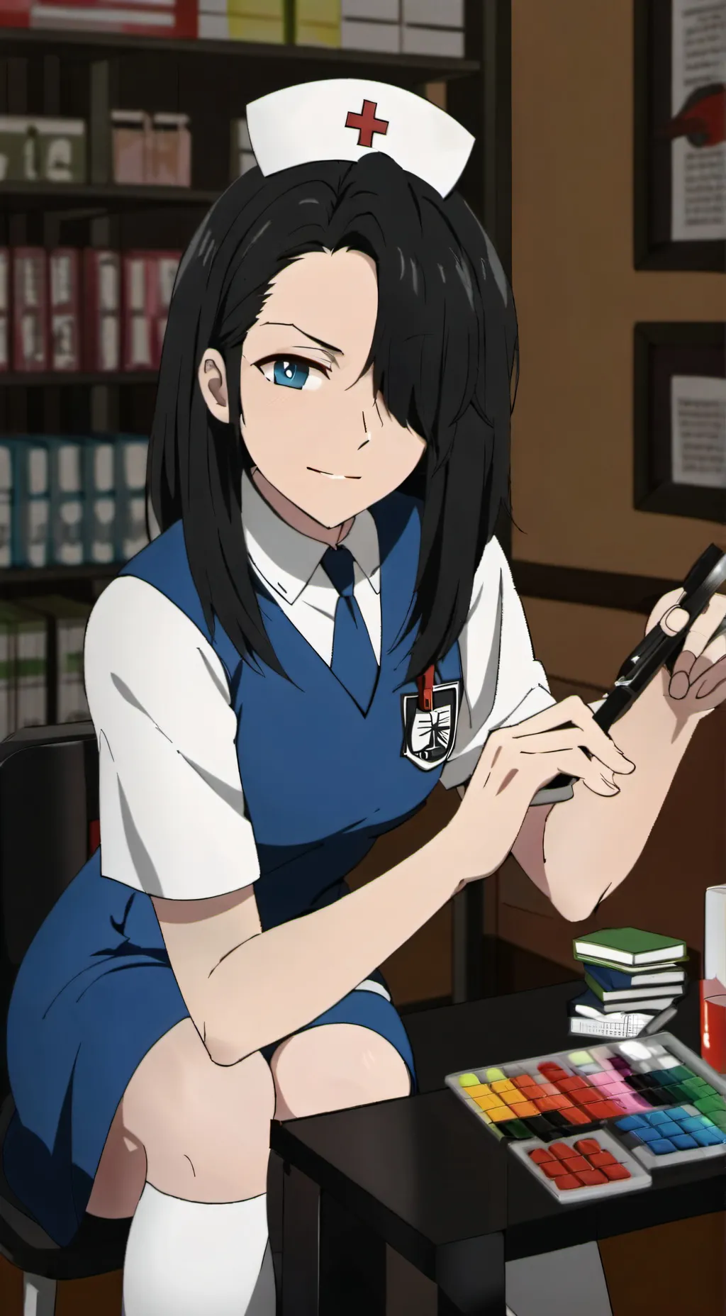 ai character: queen sensei/ joo background